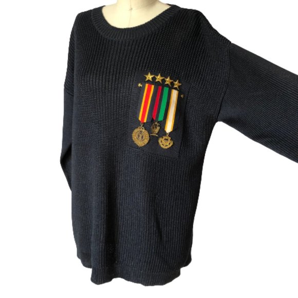 Military Motif Sweater by Linda Allard Ellen Tracy - Picture 7 of 16